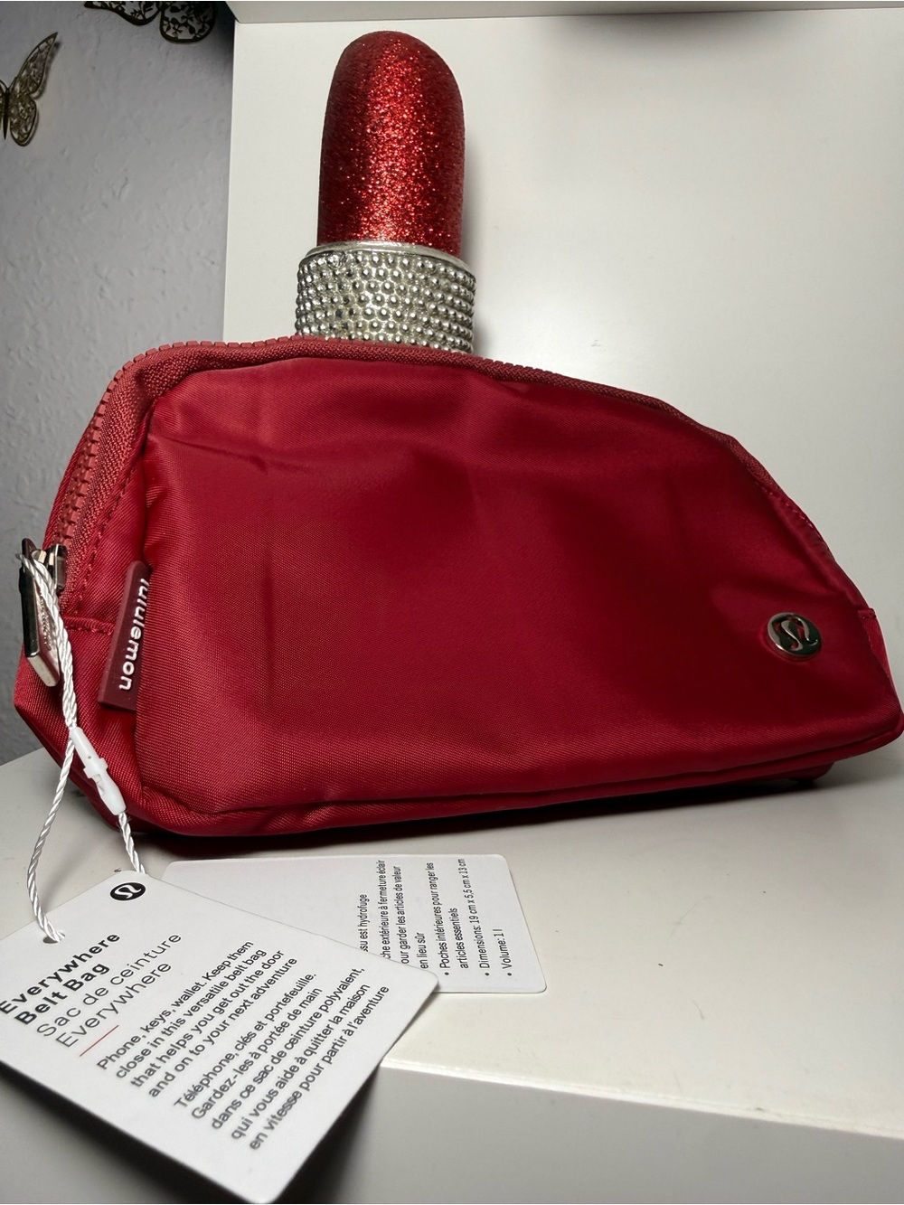 lululemon athletica Red Cosmetic Pouch with Logo